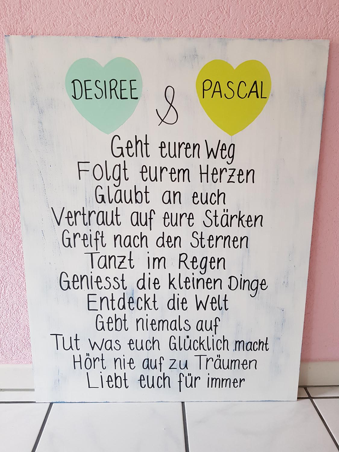 Handgemachte Taufschilder und Hochzeitschilder aus Bern