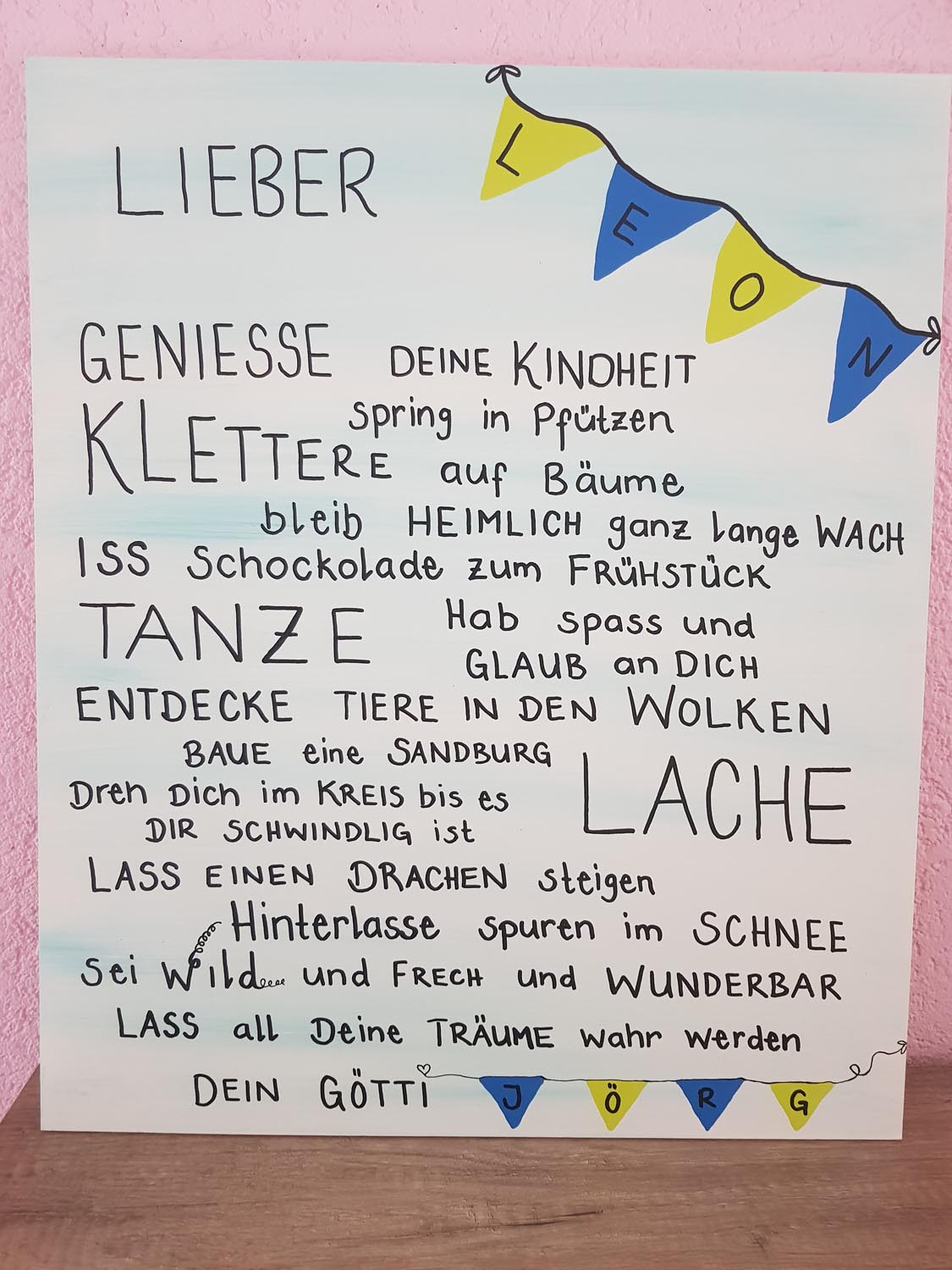 Handgemachte Taufschilder und Hochzeitschilder aus Bern