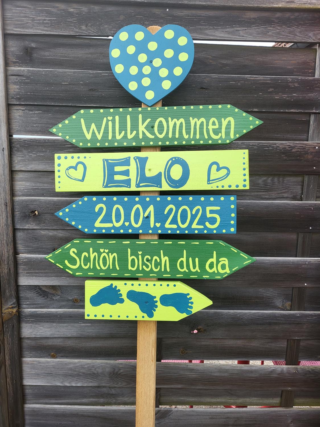 Handgemachte Geburtswegweiser aus Bern