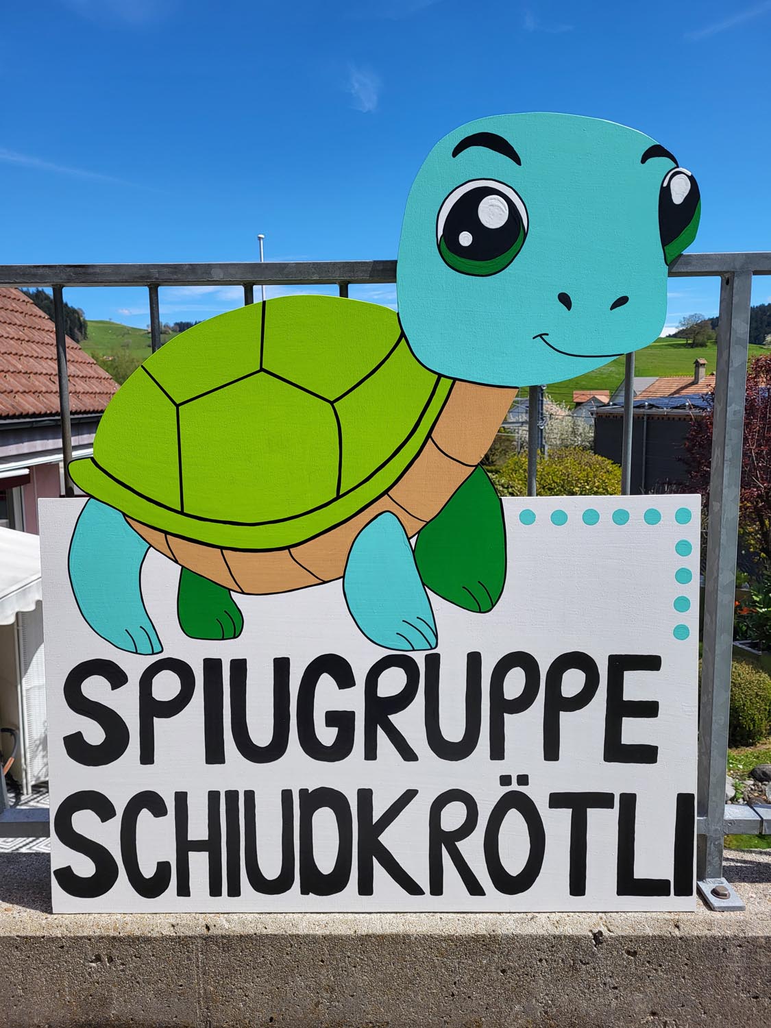 Handgemachte Geburtstafel aus Bern - Schildkröte