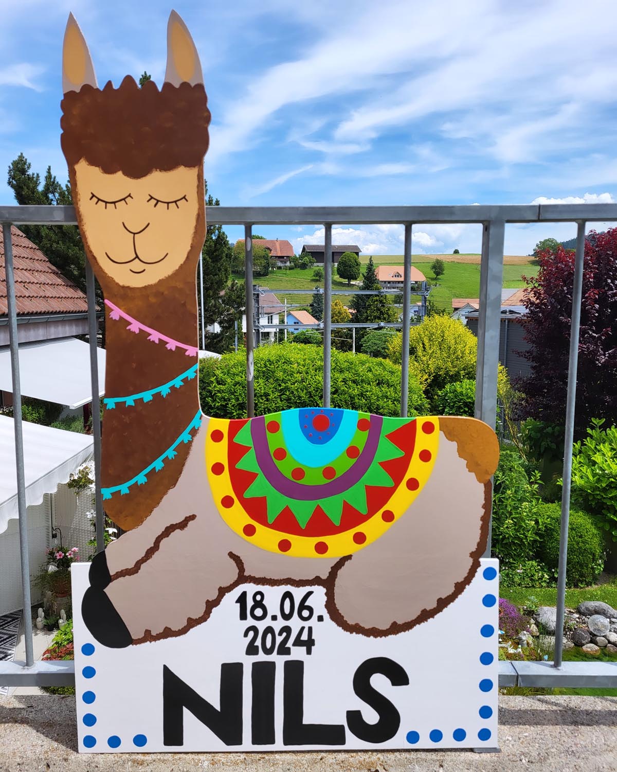 Handgemachte Geburtstafel aus Bern - Alpaka